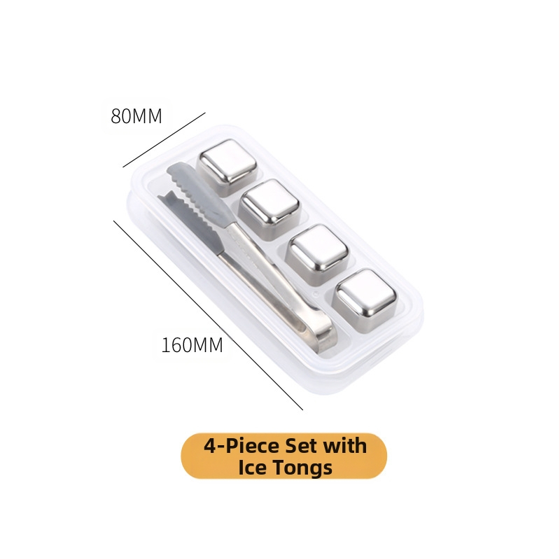 Гореща разпродажба 304 неръждаема стомана ледено вино камък непорест леден комплект уиски бързо замразен метален кубче лед директна доставка от фабриката