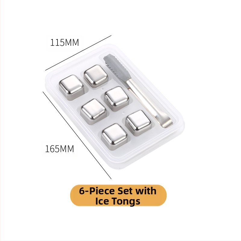 Гореща разпродажба 304 неръждаема стомана ледено вино камък непорест леден комплект уиски бързо замразен метален кубче лед директна доставка от фабриката