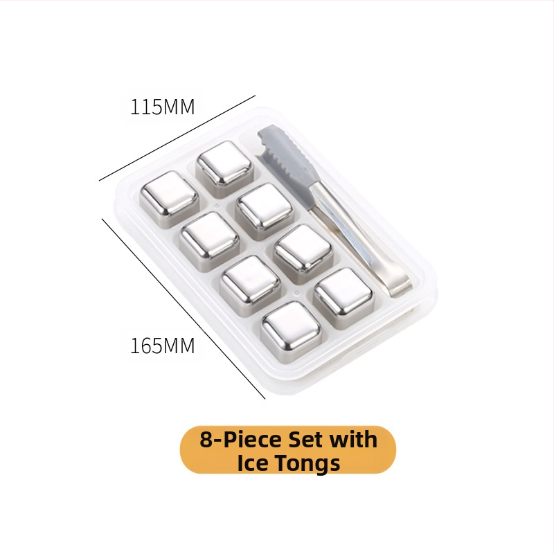 Гореща разпродажба 304 неръждаема стомана ледено вино камък непорест леден комплект уиски бързо замразен метален кубче лед директна доставка от фабриката