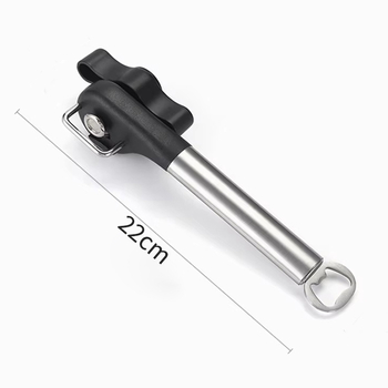 Ανοιχτήρι κονσερβών από ανοξείδωτο ατσάλι με μονή λαβή, χειροκίνητο άνοιγμα καπακιού, μαχαίρι κονσερβών, εργαλείο κουζίνας πολλαπλών λειτουργιών, ανοιχτήρι μπουκαλιών