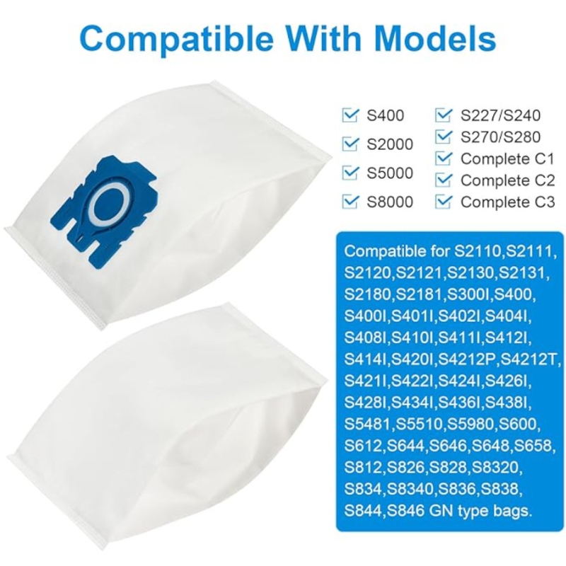 Подходящ за прахосмукачки Miele Gn Series S Series S8/C1/C2/C3 Аксесоари Fjm Торбички за прах Консумативи