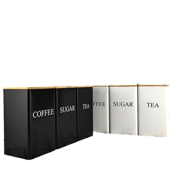 Bambusest kaanega raudkarbi ruudukujuline purk Lihtne sisestus Euroopa ja Ameerika stiilis kohvikommide teepurk Tinplate suletud pakendiga metallpurk