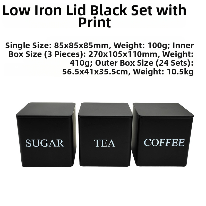 Bambusest kaanega raudkarbi ruudukujuline purk Lihtne sisestus Euroopa ja Ameerika stiilis kohvikommide teepurk Tinplate suletud pakendiga metallpurk