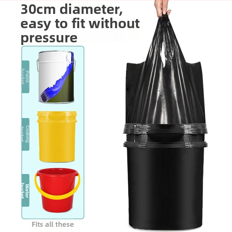 Голяма торба за боклук, голяма, дебела, не е лесна за счупване, преносима домакинска кухненска чанта, търговска жилетка, найлонова торба, партида