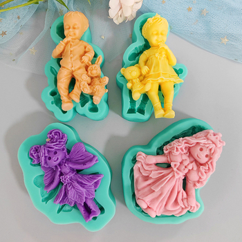 Φόρμα σιλικόνης Flower Fairy Rabbit Bear Baby Diy Χειροποίητη φόρμα διακόσμησης κέικ με ζαχαρόπαστα