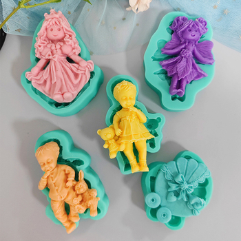 Φόρμα σιλικόνης Flower Fairy Rabbit Bear Baby Diy Χειροποίητη φόρμα διακόσμησης κέικ με ζαχαρόπαστα