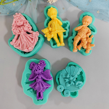 Φόρμα σιλικόνης Flower Fairy Rabbit Bear Baby Diy Χειροποίητη φόρμα διακόσμησης κέικ με ζαχαρόπαστα