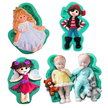 Φόρμα σιλικόνης Flower Fairy Rabbit Bear Baby Diy Χειροποίητη φόρμα διακόσμησης κέικ με ζαχαρόπαστα
