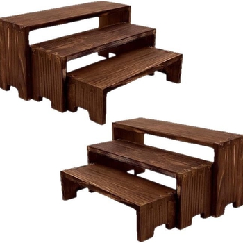 Ξύλινο εκρηκτικό κουτί τυφλού κουτιού, ράφι επίδειξης από μασίφ ξύλο, ράφι αποθήκευσης Dim Sum πολλαπλών στρώσεων, ράφι αποθήκευσης κοσμημάτων