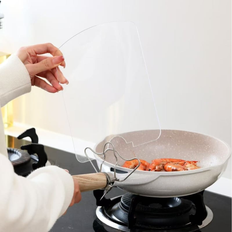 Háztartási rozsdamentes acél spatula tartó átlátszó olajmentes fröccsenésgátló PC terelőlap konyhai eszközök falra szerelhető terelőlap konyhai eszközök elhelyezésére szolgáló állvány