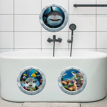 ATW4033-ZC Ookeani veealune maailm Kosmosekapselvanni kleebised vannitoa kodukaunistamise seinakleebised isekleepuvad hulgimüük