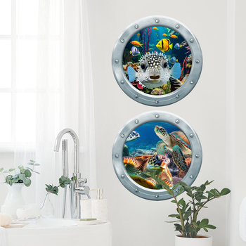 ATW4033-ZC Ookeani veealune maailm Kosmosekapselvanni kleebised vannitoa kodukaunistamise seinakleebised isekleepuvad hulgimüük