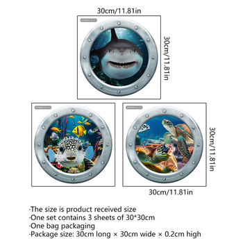 ATW4033-ZC Ookeani veealune maailm Kosmosekapselvanni kleebised vannitoa kodukaunistamise seinakleebised isekleepuvad hulgimüük