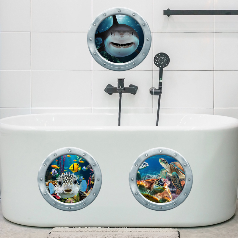 ATW4033-ZC Ookeani veealune maailm Kosmosekapselvanni kleebised vannitoa kodukaunistamise seinakleebised isekleepuvad hulgimüük