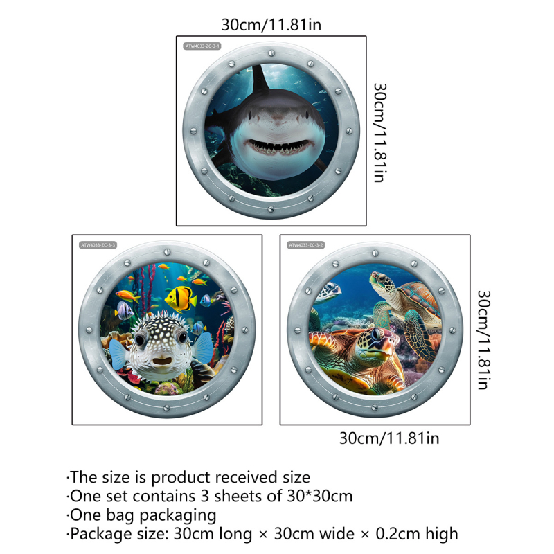 ATW4033-ZC Ookeani veealune maailm Kosmosekapselvanni kleebised vannitoa kodukaunistamise seinakleebised isekleepuvad hulgimüük