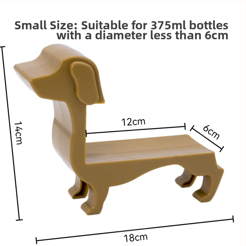 Piiriülene uus koeraveinipudelihoidja taksikoera punase veinipudeliriiul veinipudeli tugiriiul