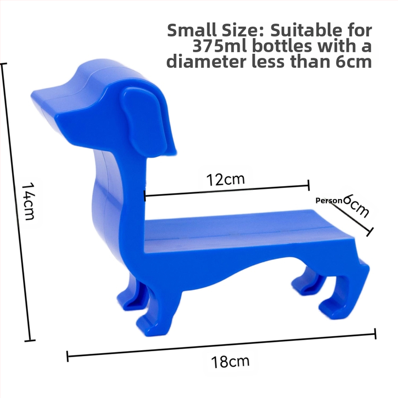Piiriülene uus koeraveinipudelihoidja taksikoera punase veinipudeliriiul veinipudeli tugiriiul