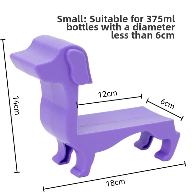 Piiriülene uus koeraveinipudelihoidja taksikoera punase veinipudeliriiul veinipudeli tugiriiul
