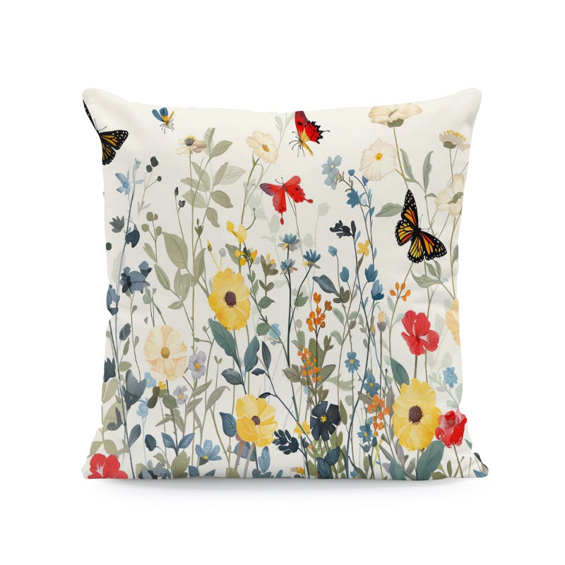 Калъфка за възглавница с бохемско цвете, абстрактна растителна калъфка за възглавница, декорация на стая с квадратен диван, хол, спалня