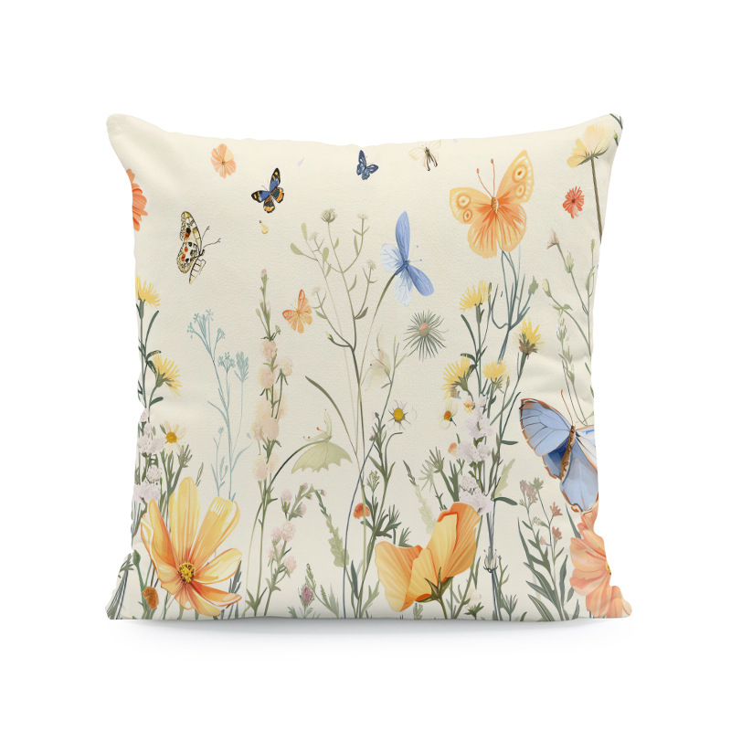 Калъфка за възглавница с бохемско цвете, абстрактна растителна калъфка за възглавница, декорация на стая с квадратен диван, хол, спалня