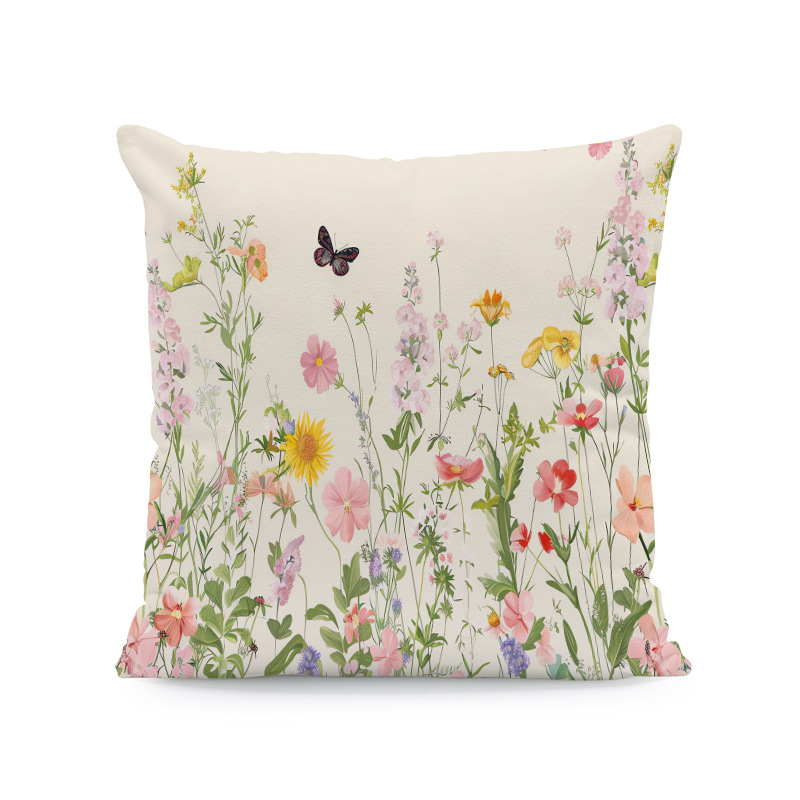 Калъфка за възглавница с бохемско цвете, абстрактна растителна калъфка за възглавница, декорация на стая с квадратен диван, хол, спалня