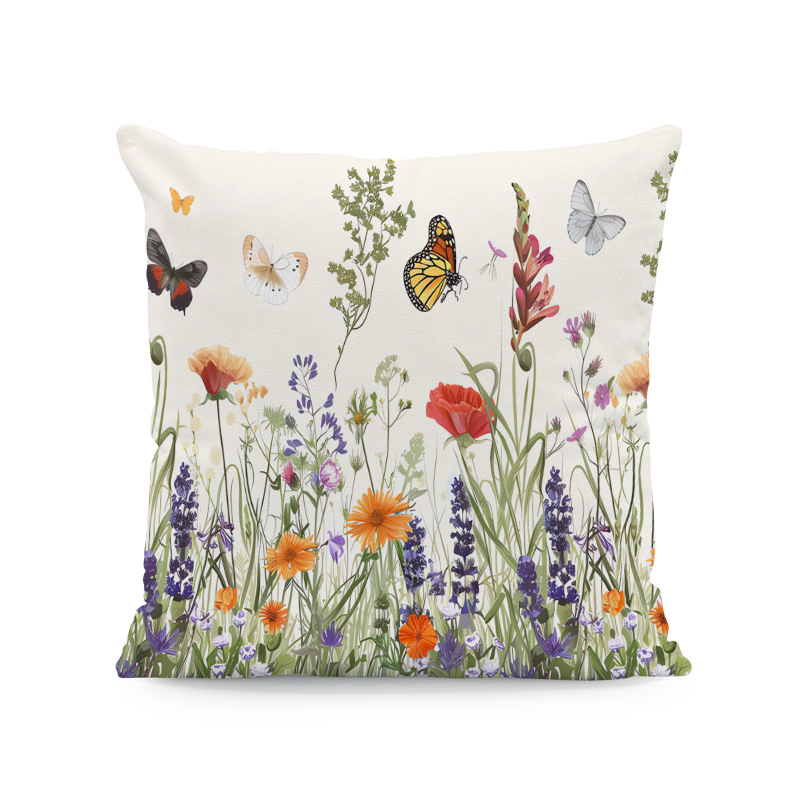 Калъфка за възглавница с бохемско цвете, абстрактна растителна калъфка за възглавница, декорация на стая с квадратен диван, хол, спалня