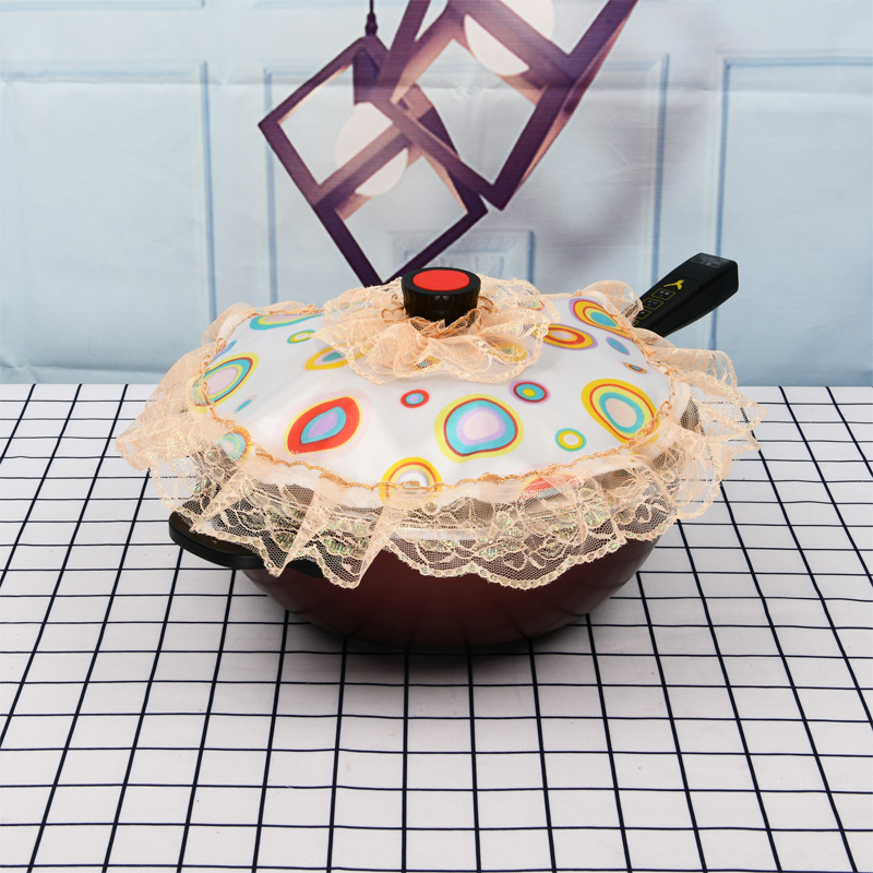 Αδιάβροχο ύφασμα κορεάτικου τύπου μεγάλο κάλυμμα κουταλιού, κάλυμμα σκόνης για κουτάλι τηγανίσματος, κάλυμμα από δαντελένιο ύφασμα, κάλυμμα σκόνης ατμομάγειρα, προσαρμοσμένο μέγεθος