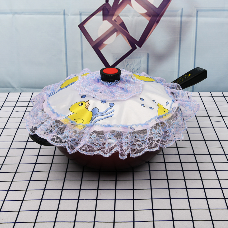 Αδιάβροχο ύφασμα κορεάτικου τύπου μεγάλο κάλυμμα κουταλιού, κάλυμμα σκόνης για κουτάλι τηγανίσματος, κάλυμμα από δαντελένιο ύφασμα, κάλυμμα σκόνης ατμομάγειρα, προσαρμοσμένο μέγεθος