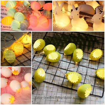 Velykinių kiaušinių morkų girliandų miegamojo šventinė dekoracija kūrybingos dekoratyvinės LED triušio spalvos mirksinčios girliandos