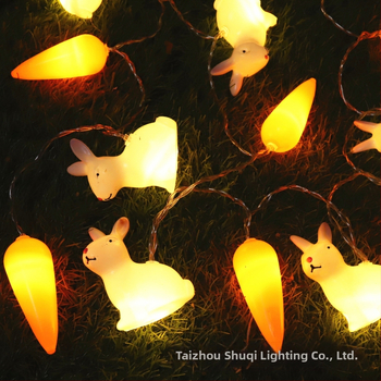 Velykinių kiaušinių morkų girliandų miegamojo šventinė dekoracija kūrybingos dekoratyvinės LED triušio spalvos mirksinčios girliandos