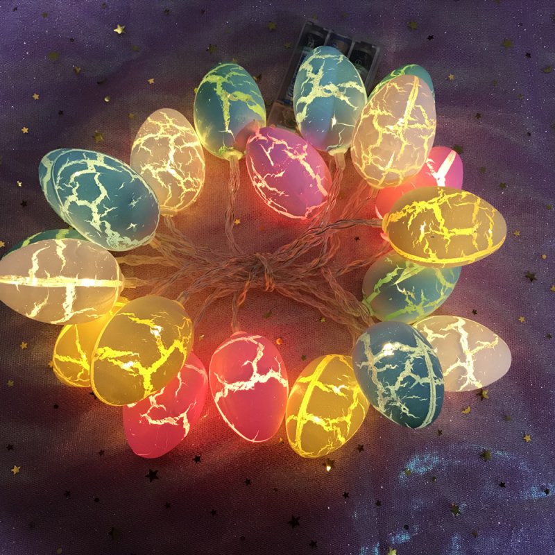 Velykinių kiaušinių morkų girliandų miegamojo šventinė dekoracija kūrybingos dekoratyvinės LED triušio spalvos mirksinčios girliandos