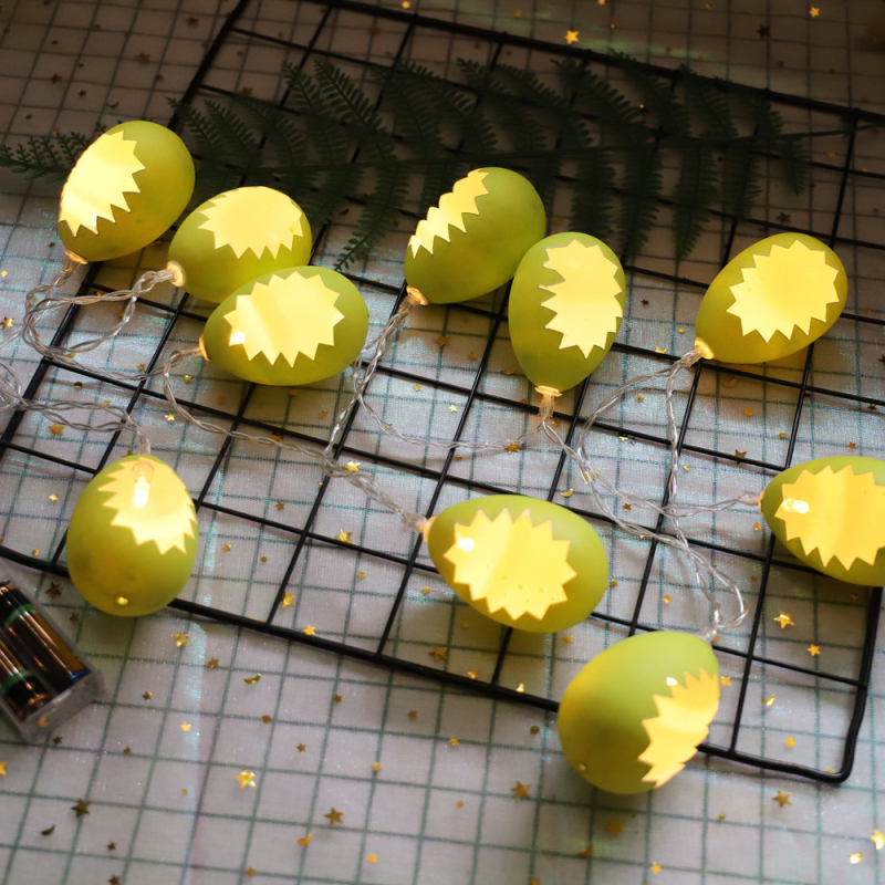 Velykinių kiaušinių morkų girliandų miegamojo šventinė dekoracija kūrybingos dekoratyvinės LED triušio spalvos mirksinčios girliandos