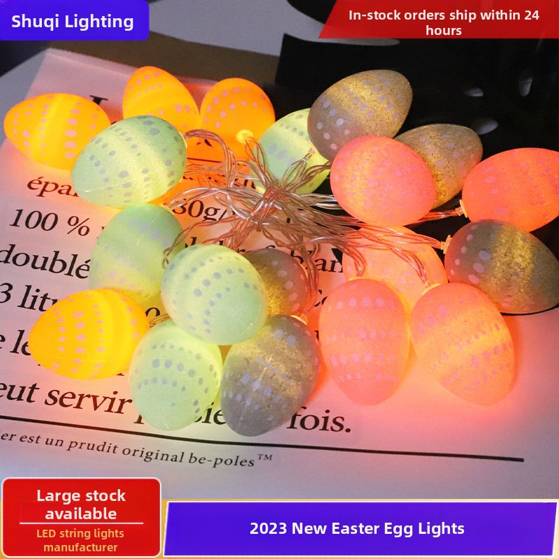 Velykinių kiaušinių morkų girliandų miegamojo šventinė dekoracija kūrybingos dekoratyvinės LED triušio spalvos mirksinčios girliandos