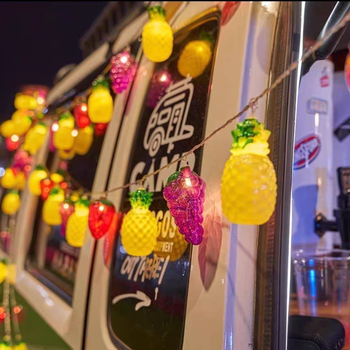 LED šviesos stygų vaisių kioskas kempingo stiliaus atmosferos šviesa naktinio turgaus bagažinė dekoratyvinė šviesa vaisių formos žibintas šventinė šviesa