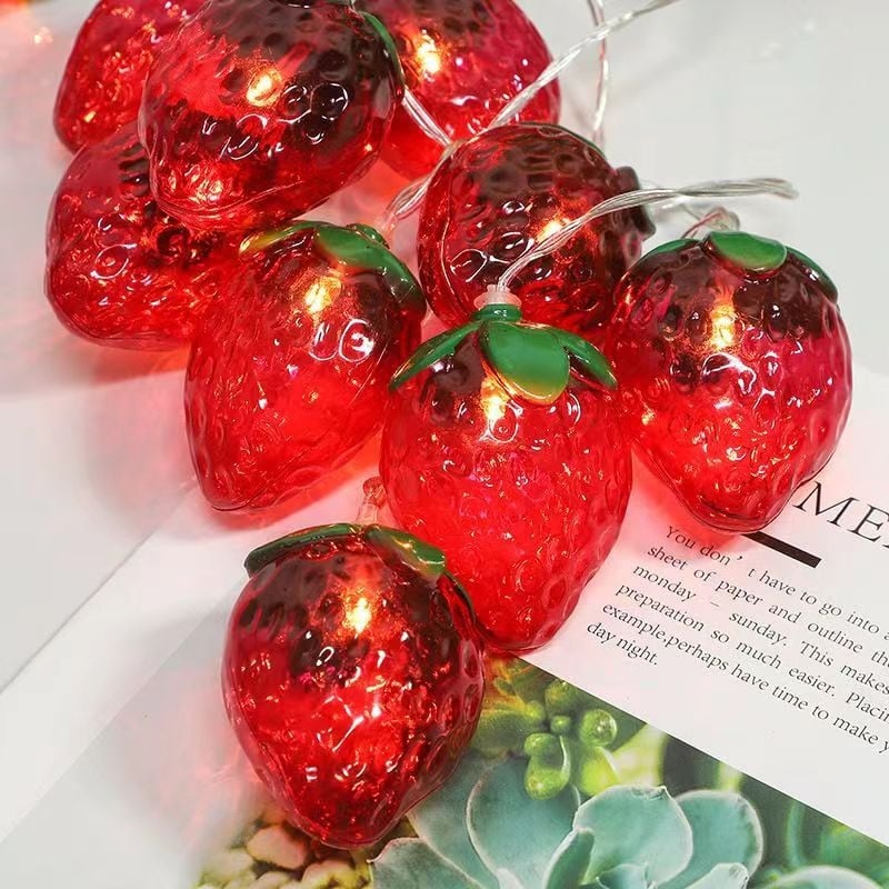 LED gaismas virtene, augļu kiosks, kempinga stila atmosfēras gaisma, nakts tirgus, bagāžnieks, dekoratīva gaisma, augļu formas laterna, svētku gaisma