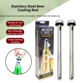 Maistinio nerūdijančio plieno alaus greitai užšaldytas ledo vyno lazdelė alaus lazdelė alaus šaldiklis ledo lazdelė dvigubas kostiumas