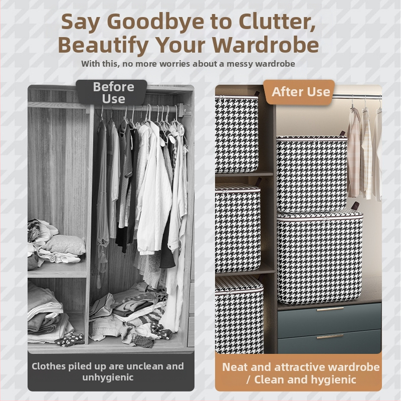 Чанта за съхранение на дрехи с голям капацитет, кутия за съхранение с форма на перушина, влагоустойчива довършителна обработка, чанта за преместване - нула покупка