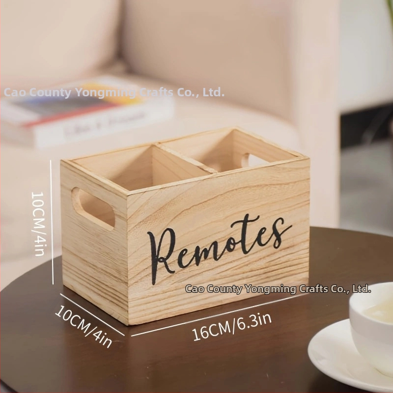 Drevená úložná skrinka na čajové vrecúška s rukoväťou, stolová úložná skrinka na diaľkové ovládanie, veľkoobchod