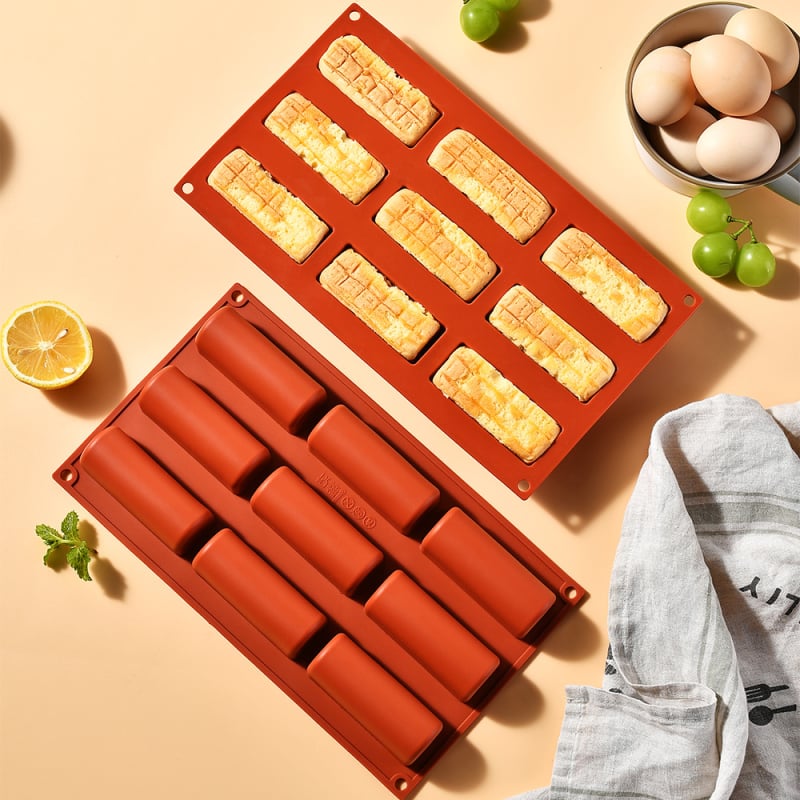 Silikónová forma na čokoládu s 9 otvormi, pol valcová, dlhá, silikónová forma na pečenie, torta, DIY
