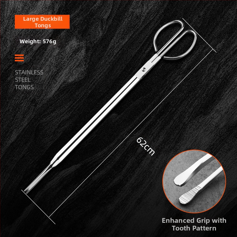 Nerūdijančio plieno ugnies žnyplės, sutankintos, dantytos, neslystančios, sanitarinės replės, sanitarijos, tualeto rinkiklis, buitinės, pamušalu dengtos, anglies pluošto žnyplės