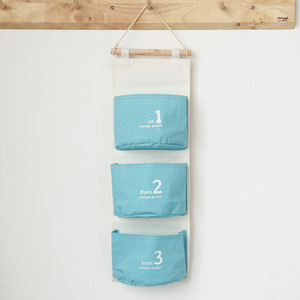 Kodune loominguline puuvillane linane veekindel kangas hoiukott seinale kolme taskuga rippkott garderoobi viimistlusuks mitmesuguste asjade hoiukott