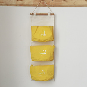 Kodune loominguline puuvillane linane veekindel kangas hoiukott seinale kolme taskuga rippkott garderoobi viimistlusuks mitmesuguste asjade hoiukott