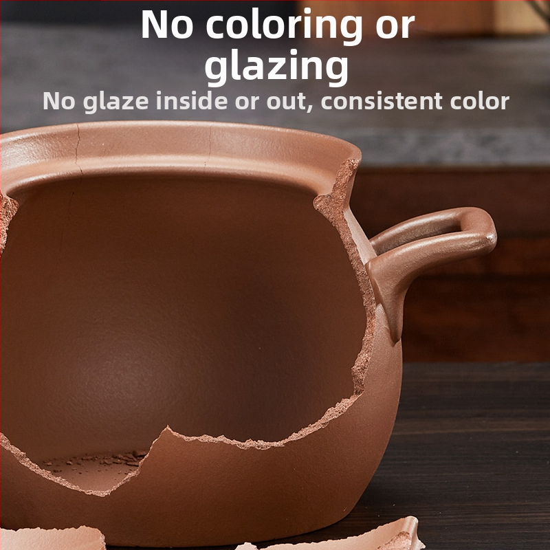 Кангиашун лилав пясъчен съд с открит пламък, устойчив на висока температура, неглазирана касерола, газова печка, специална домакинска супа за 3-4 души