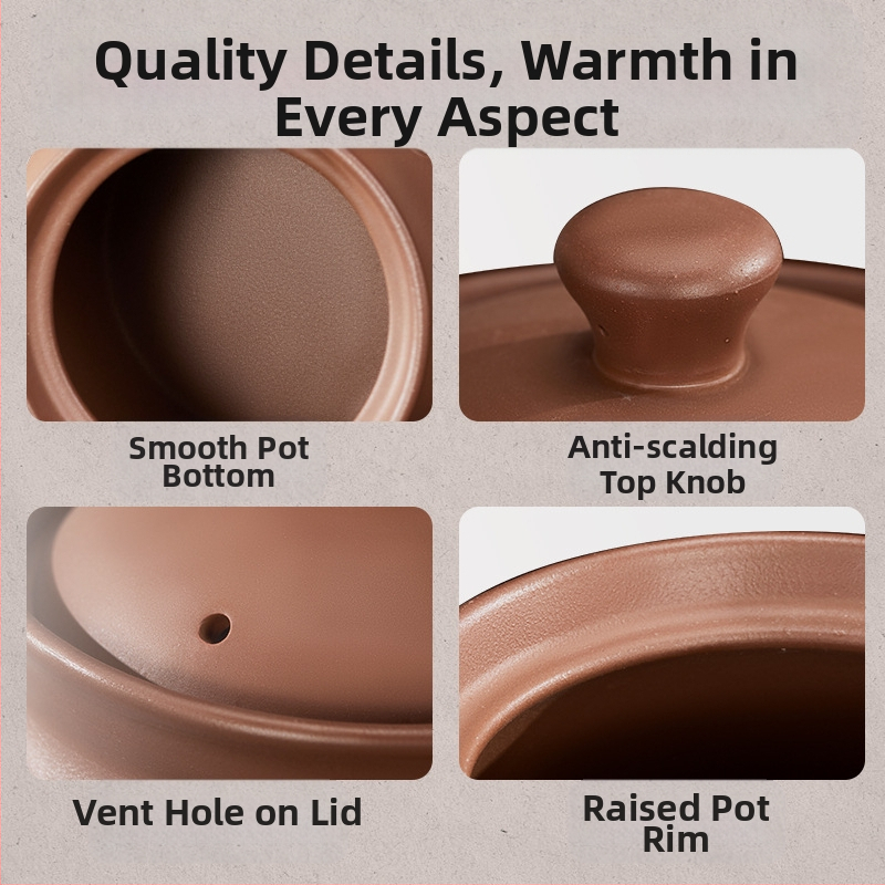 Кангиашун лилав пясъчен съд с открит пламък, устойчив на висока температура, неглазирана касерола, газова печка, специална домакинска супа за 3-4 души