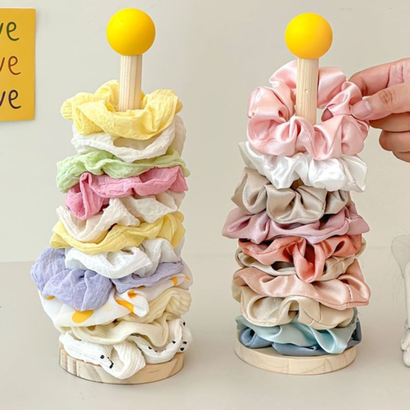 Medinis storosios žarnos plaukų ritės laikymo stovas, didelės vertės odinis galvos juostos galvos gėlės skumbrės žuvies segtuko laikymo organizatorius plaukų aksesuarų demonstravimo stovas