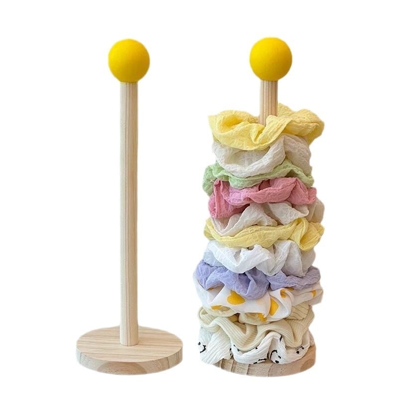 Medinis storosios žarnos plaukų ritės laikymo stovas, didelės vertės odinis galvos juostos galvos gėlės skumbrės žuvies segtuko laikymo organizatorius plaukų aksesuarų demonstravimo stovas