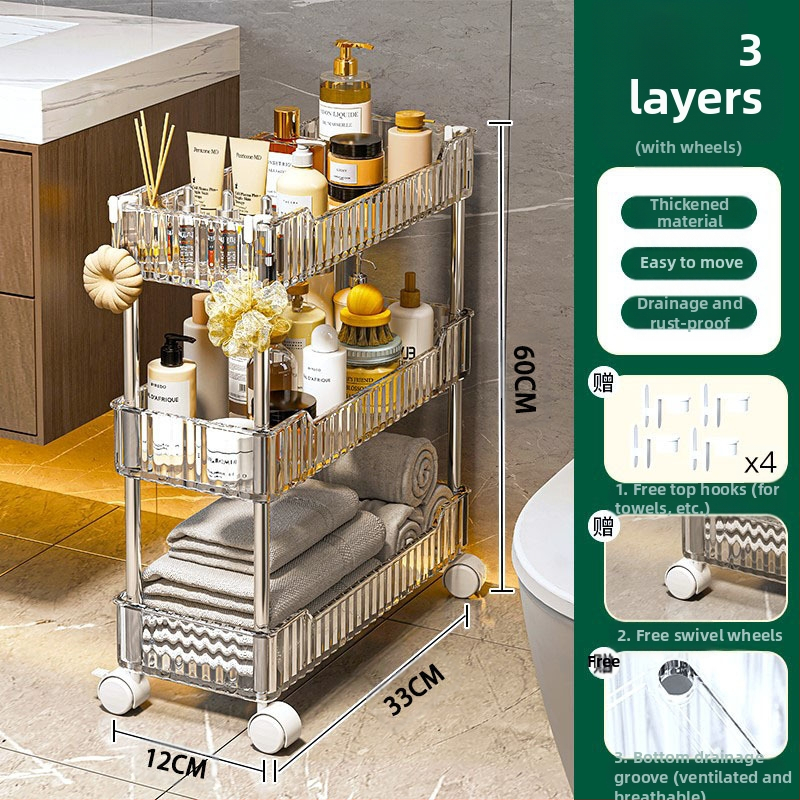 Köögivahe hoiukapp 22 Vannitoa vahe hoiuriiul Plastist tualeti külgkapp Kitsa vahe hoiustamiseks