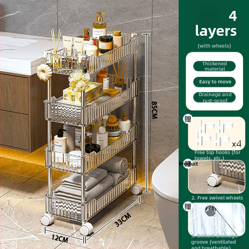 Köögivahe hoiukapp 22 Vannitoa vahe hoiuriiul Plastist tualeti külgkapp Kitsa vahe hoiustamiseks