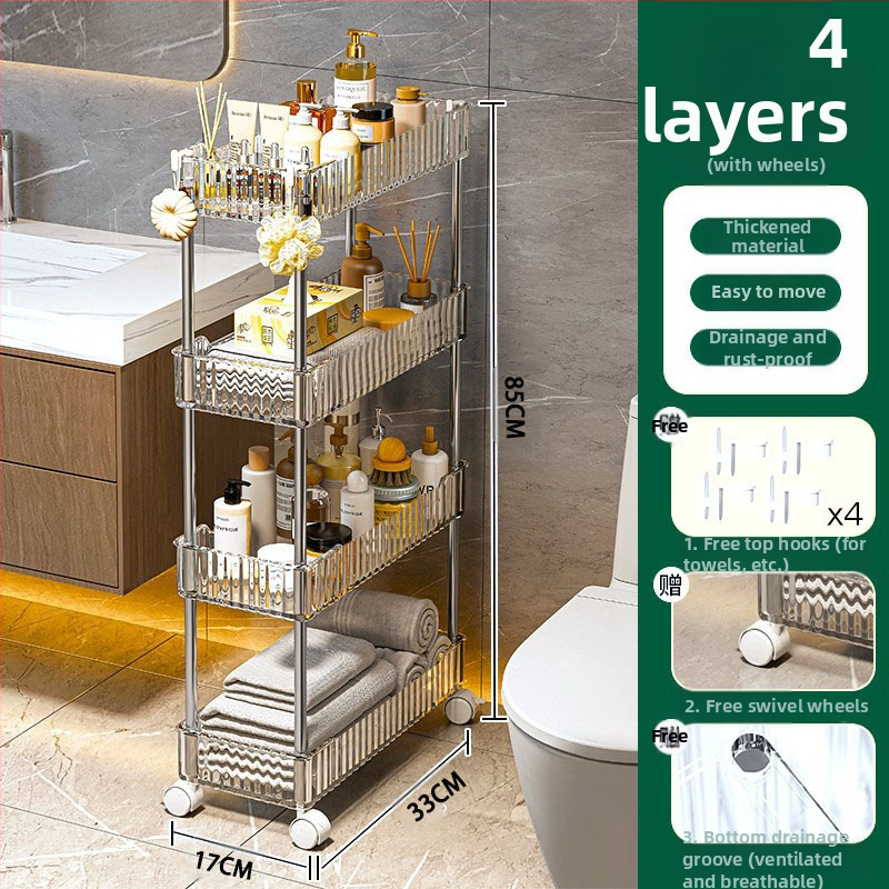 Köögivahe hoiukapp 22 Vannitoa vahe hoiuriiul Plastist tualeti külgkapp Kitsa vahe hoiustamiseks