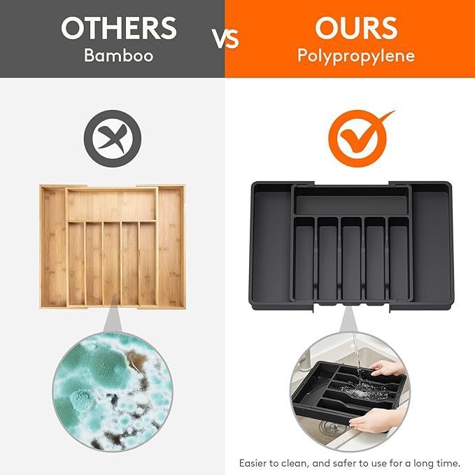 Νέο διασυνοριακό επεκτάσιμο δίσκο σκευών TEMU, επεκτάσιμο κουτί αποθήκευσης μαχαιριών και πιρουνιών, αναδιπλούμενο